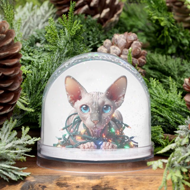 Sphynx Cat Christmas  Snow Globe (Winter)