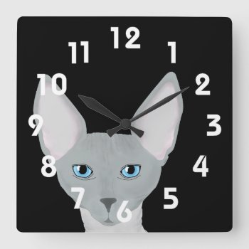 Sphynx Cat Clock by ellejai at Zazzle
