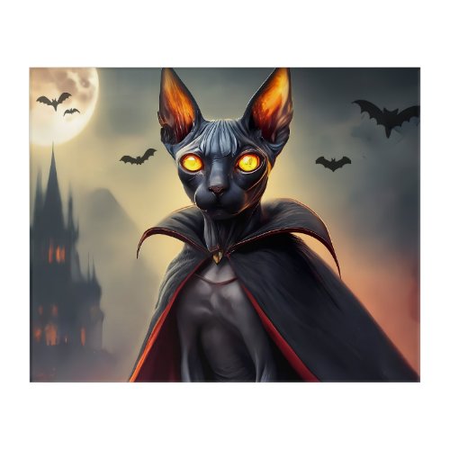 Sphynx Cat Dracula Wall Art Home Decor