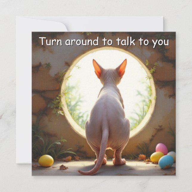 Sphynx Cat - Easter Holiday Card (Front)