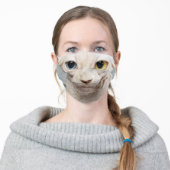 Sphynx Cat Face Adult Cloth Face Mask (Worn)