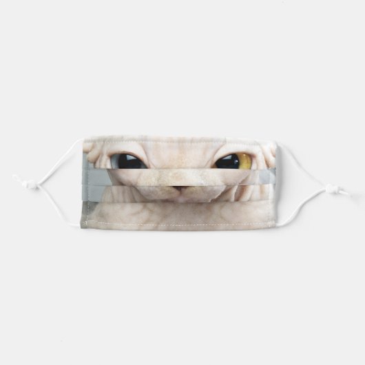 Sphynx Cat Face Adult Cloth Face Mask (Front, Folded)