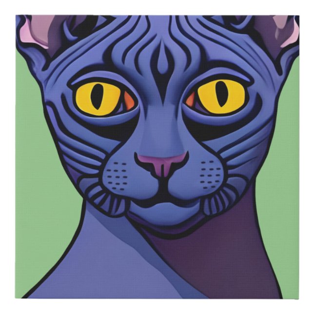 Sphynx Cat Faux Canvas Print (Front)