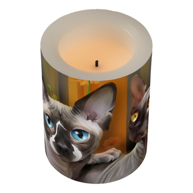 Sphynx cat flameless candle (Angled)