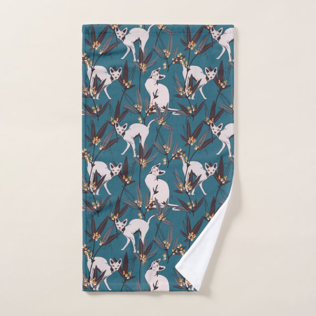 sphynx cat funny kids pattern hand towel  (Hand Towel)