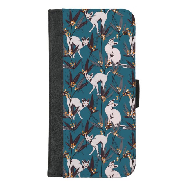 sphynx cat funny kids pattern iPhone wallet case (Front)