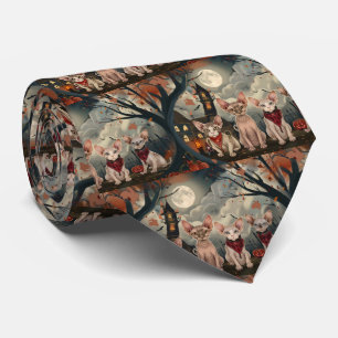 Sphynx Cat Halloween Spooky Neck Tie