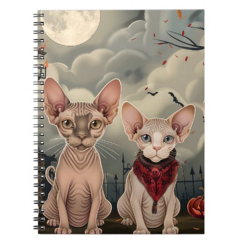 Sphynx Cat Halloween Spooky Notebook