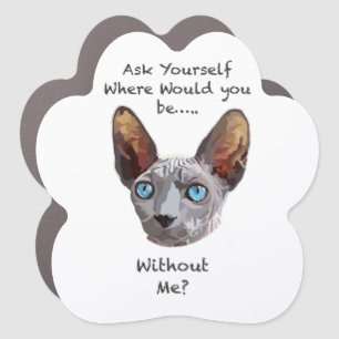 Sphynx Cat Hand Drawn Digital Art Car Magnet