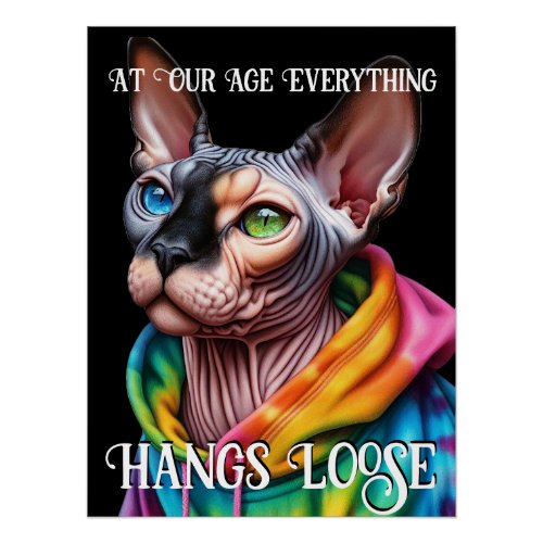  Sphynx Cat Hangs Loose Birthday Poster