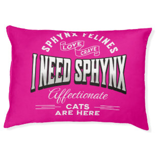 Sphynx Cat Humor Pink Pet Bed 