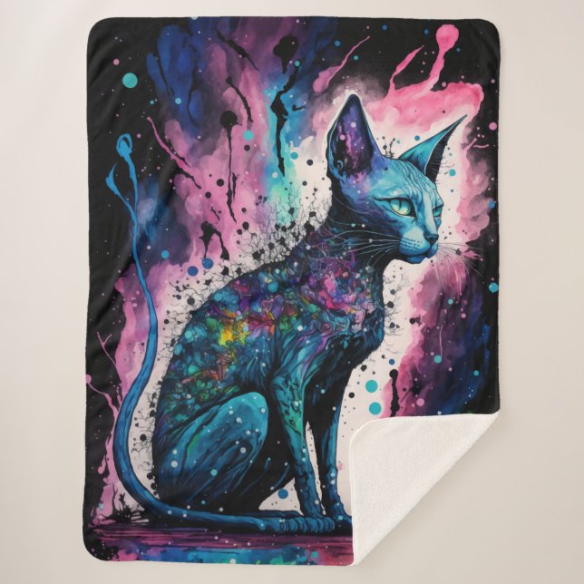 Sphynx Cat I Original Art Sherpa Blanket (Front)