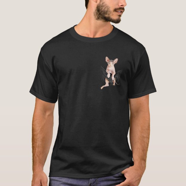 Sphynx Cat In Black Pocket Lovely Gift T T-Shirt (Front)