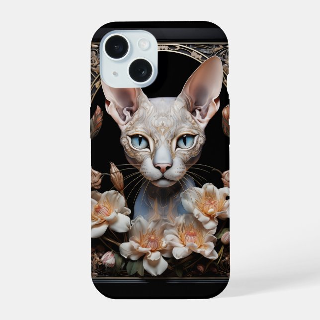 Sphynx cat iPhone 15 case (Back)