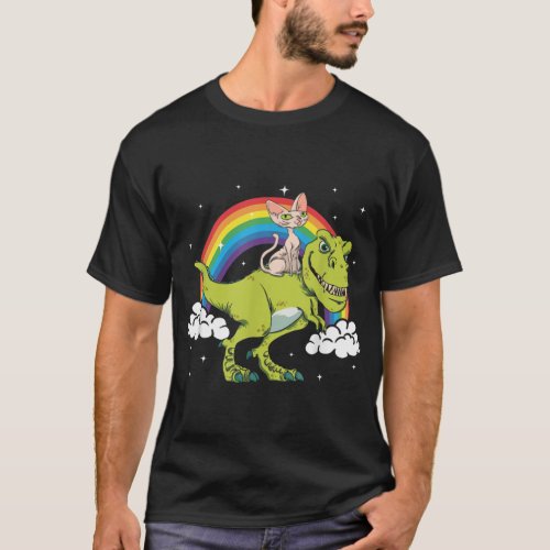 Sphynx Cat Kitten T Rex Dinosaur Tyrannosaurus  T_Shirt