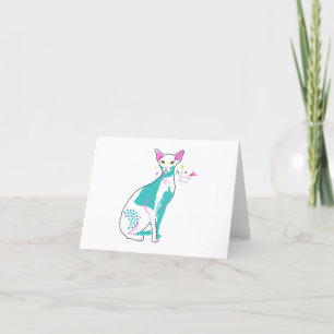Sphynx Cat Letterpress Thank You Card