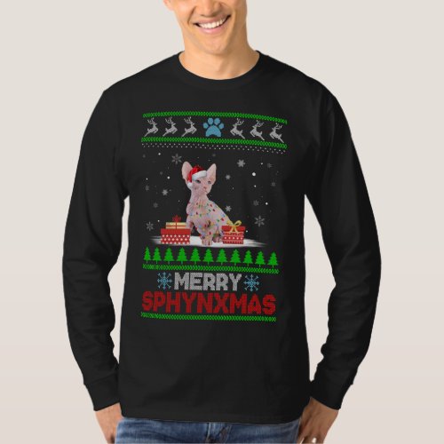 Sphynx Cat Lover Christmas Ugly Xmas Sweater Sphyn