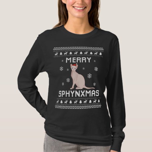 Sphynx Cat Lover Christmas Ugly Xmas Sweater Sphyn