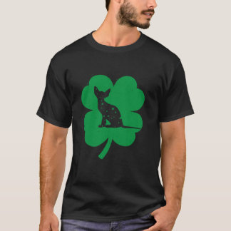 Sphynx Cat Lover Irish Shamrock Leaf St Patrick s T-Shirt
