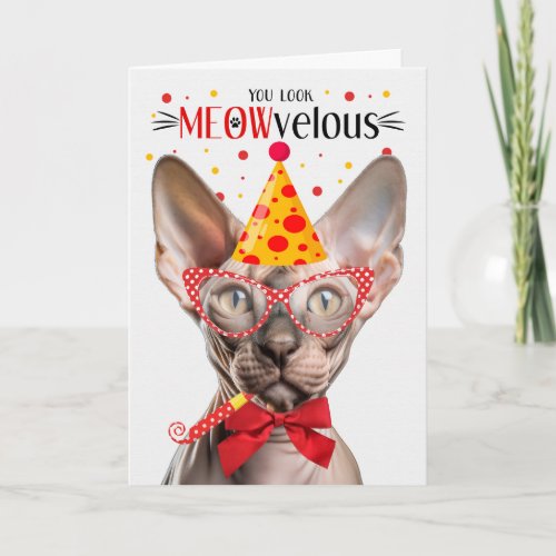 Sphynx Cat MEOWvelous Birthday Card