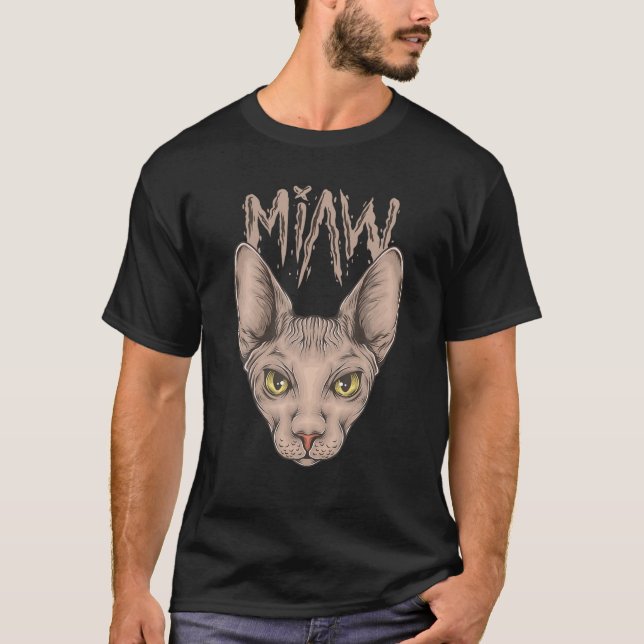 Sphynx Cat Miaw T-Shirt (Front)