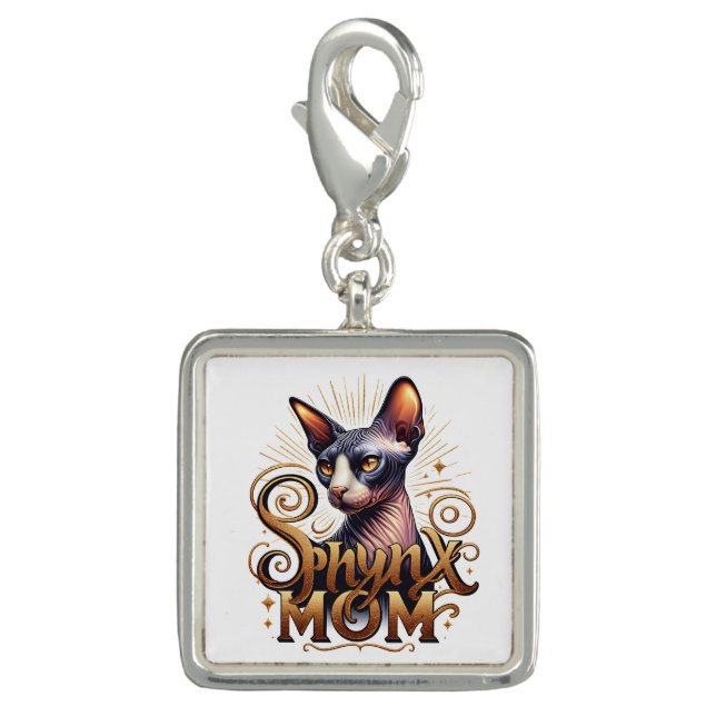 Sphynx Cat Mom Lover Gift Jewelry Charm (Front)