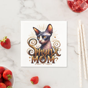 Sphynx Cat Mom Mother's Day Party Napkins