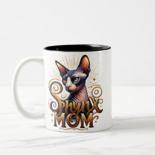 Sphynx Cat Mom Two-Tone Coffee Mug
