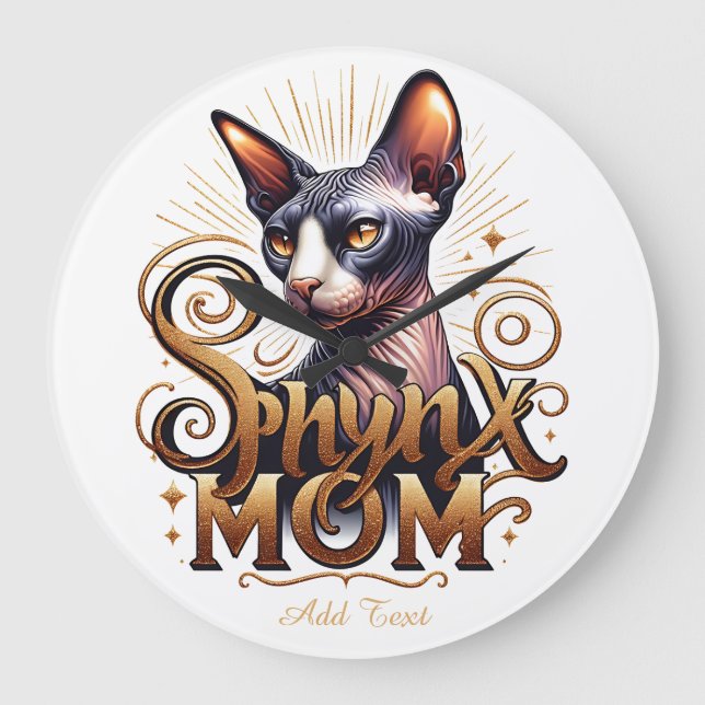  Sphynx Cat Mom Wall Clock Mother's Day  (Front)