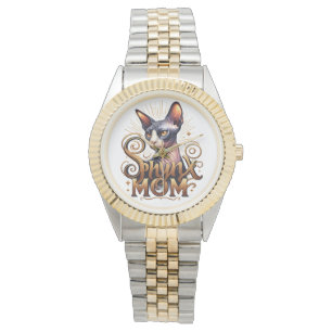 Sphynx Cat Mom Watch Mother's Day Silver Gold