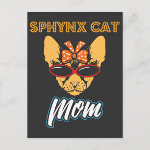 Sphynx Cat Mom Wears Vintage Bandana Postcard