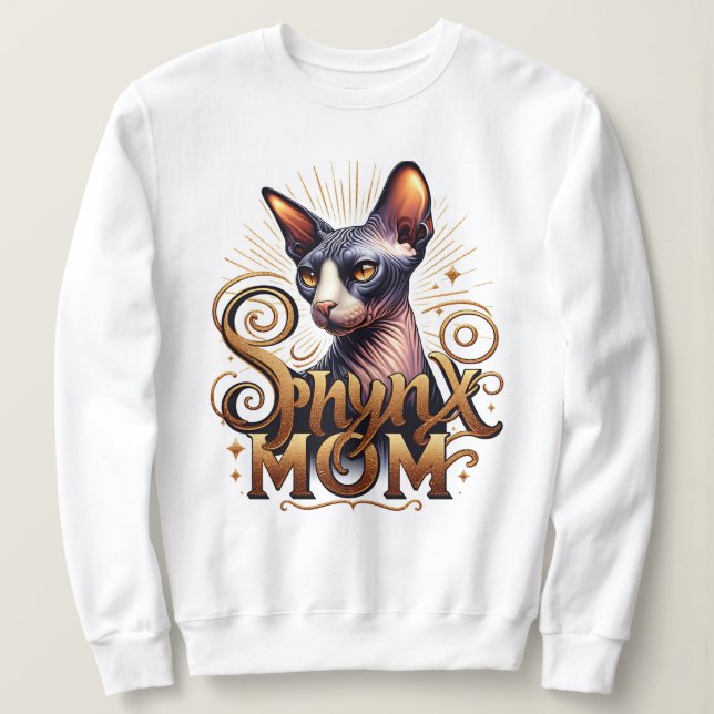 Sphynx Cat Mom Women's Fashion Sweatshirt (Design Front)
