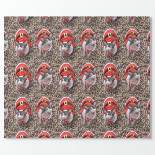 Sphynx Cat Ninja Santa Christmas Wrapping Paper