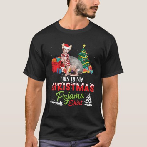 Sphynx Cat Noel Costume Presents This Is My Christ T_Shirt