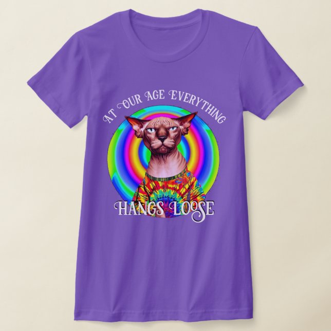  Sphynx Cat Over the Hill Birthday T-Shirt (Laydown)