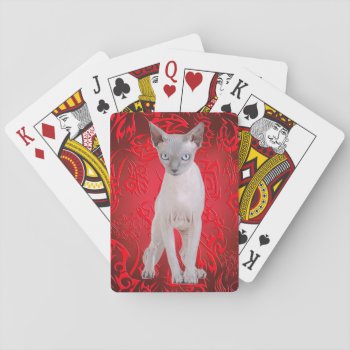 Sphynx Cat Playing Cards by petsArt at Zazzle