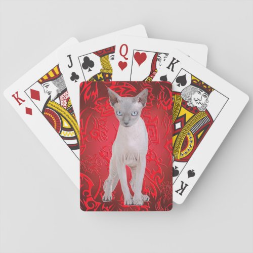 Sphynx cat poker cards