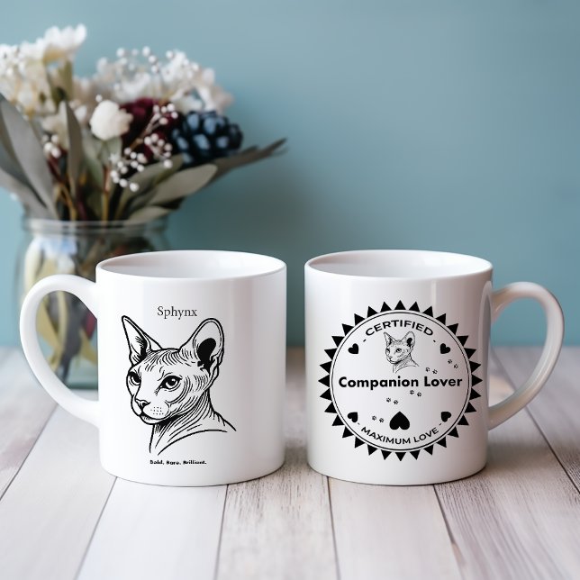 Sphynx Cat Portrait Two-Tone Coffee Mug (Creator Uploaded)