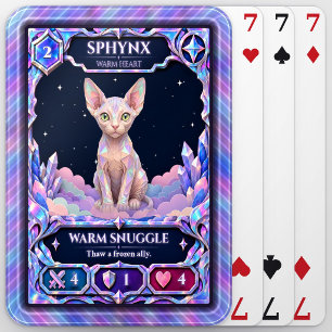 Sphynx Cat, Rainbow Foil Art Poker Cards