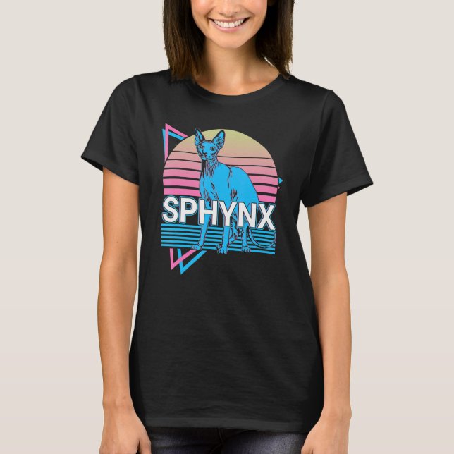 Sphynx Cat Retro T-Shirt (Front)