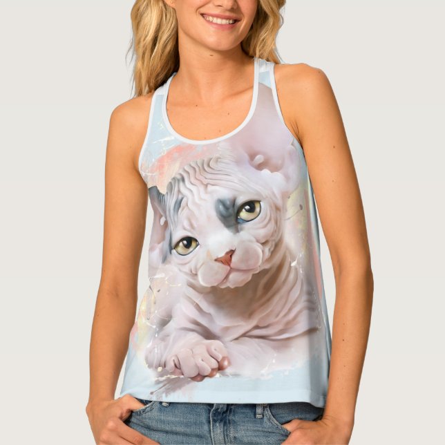 Sphynx cat tank top (Front)