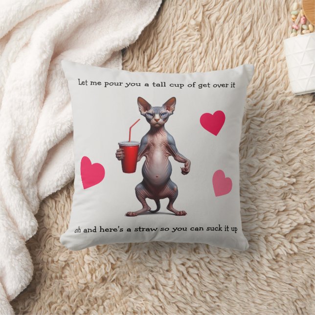 Sphynx Cat Throw Pillow (Blanket)