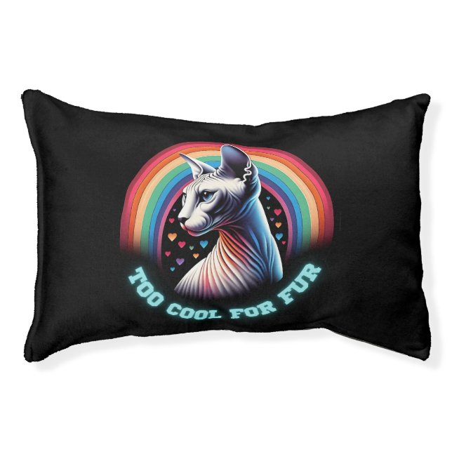 Sphynx Cat Too Cool Cozy Black  Pet Bed (Front)