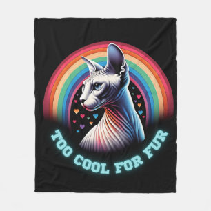  Sphynx Cat Too Cool Funny Quote  Fleece Blanket