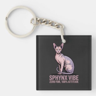 Sphynx Cat Vibe Under Sunlight Art Keychain