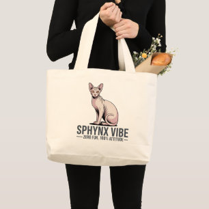 Sphynx Cat Vibe Under Sunlight Art Large Tote Bag