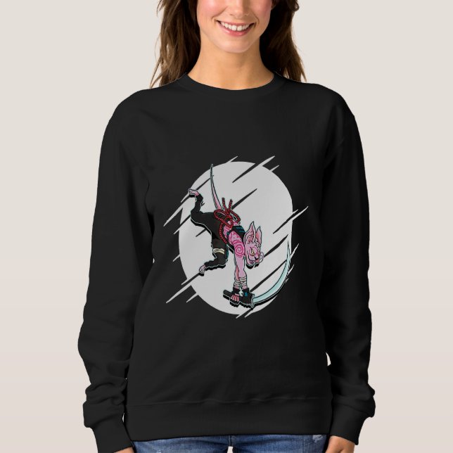 Sphynx Cat Warrior Samurai Sweatshirt (Front)