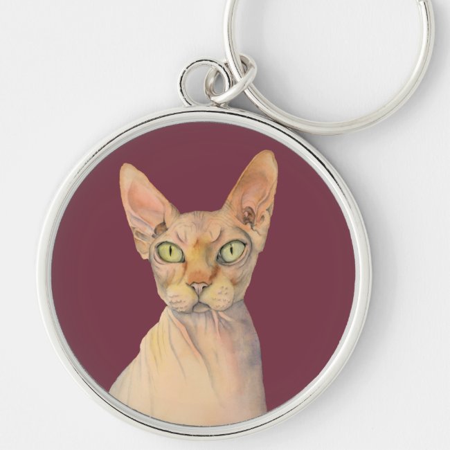 Sphynx Cat Watercolor Portrait