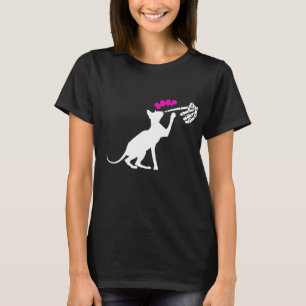 Sphynx Cat Women's T-shirt Funny Skeleton Finger