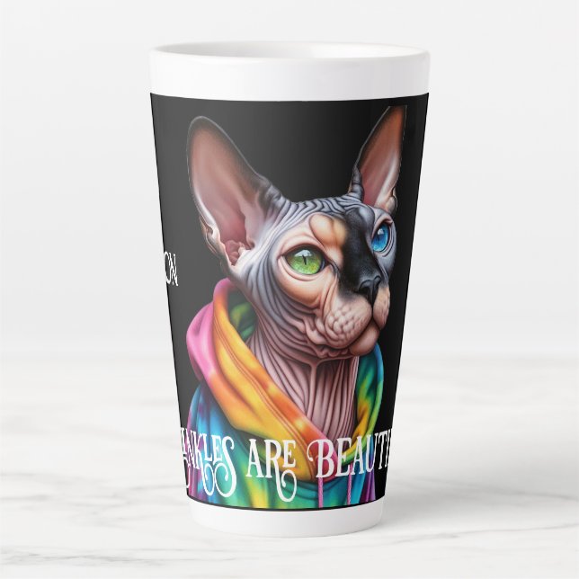  Sphynx Cat Wrinkles Birthday Latte Mug (Front)
